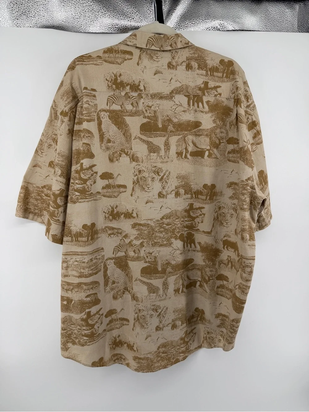 Vtg 80s Banana Republic Heritage ResortWear Safari Travel Co Toile Shirt XL
